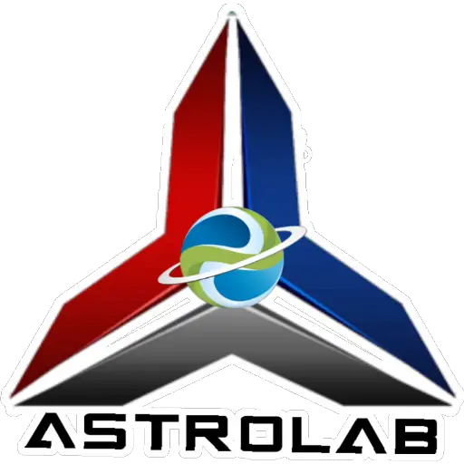 AstroLab logo featuring a telescope and stars